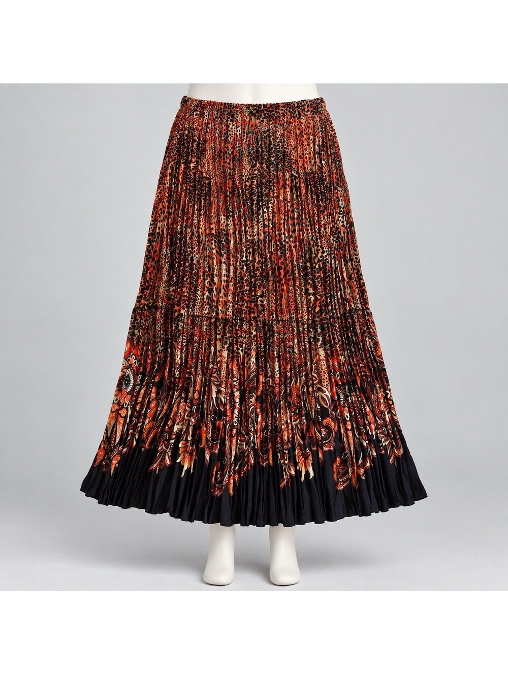 NEW WOMENS Laura Scott LEOPARD PRINT W/ GOLD PLEATED SKIRT   SIZE  XL
